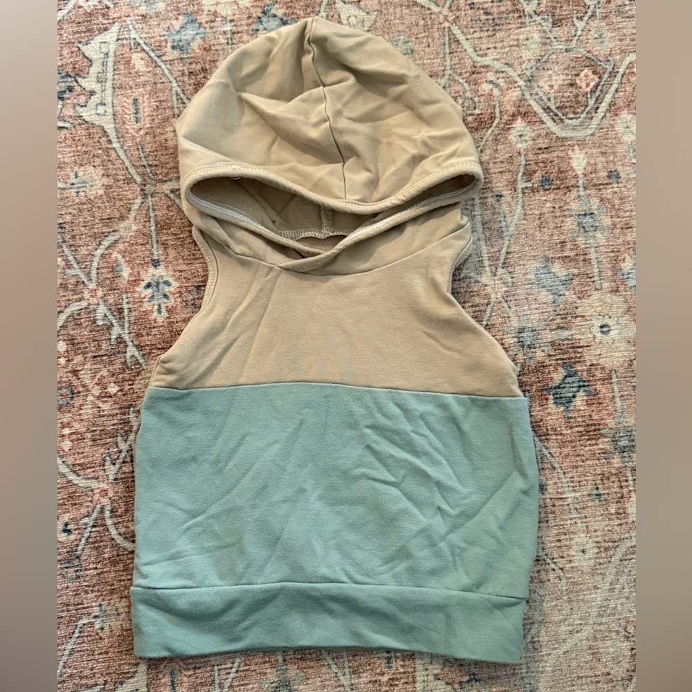 Handmade hooded tank top 
French terry type material